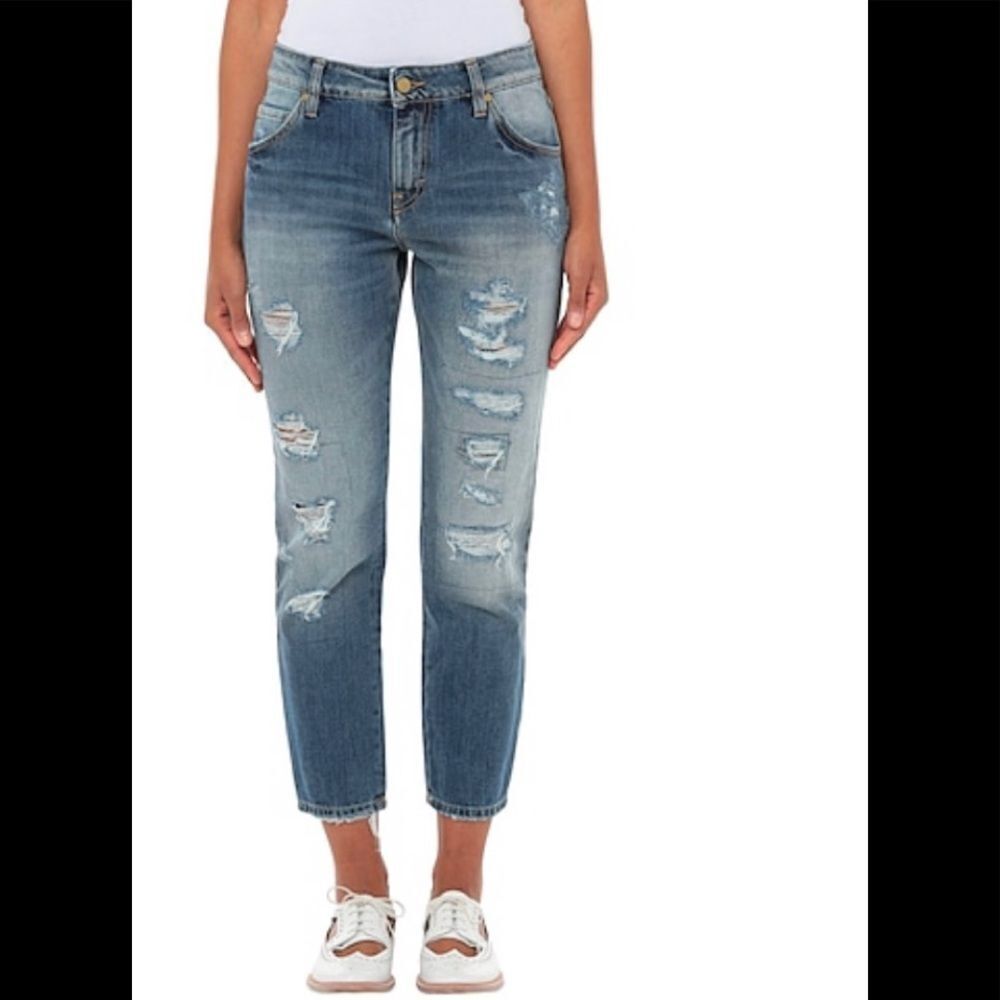 NEW Amen Italy boyfriend distress crop jeans 8